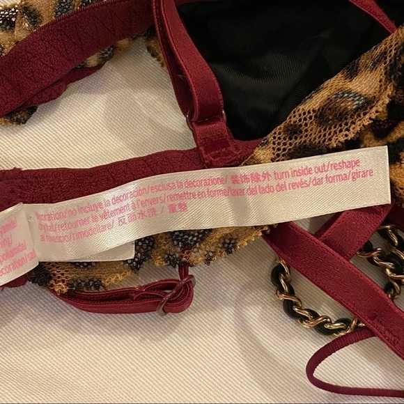 VICTORIA’S SECRET Floral Patch Leopard Bra Size Xsmall - Picture 9 of 9